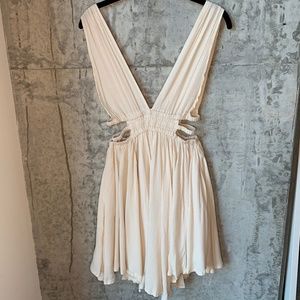 Cream Bohemian Cutout Dress